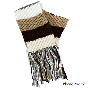 ❤️❤️Mixit Brown Color Block Knitted Scarf